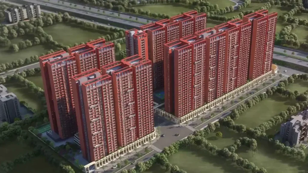 72 Percent Forest Canopy and Biophilic Township Aerial Panorama